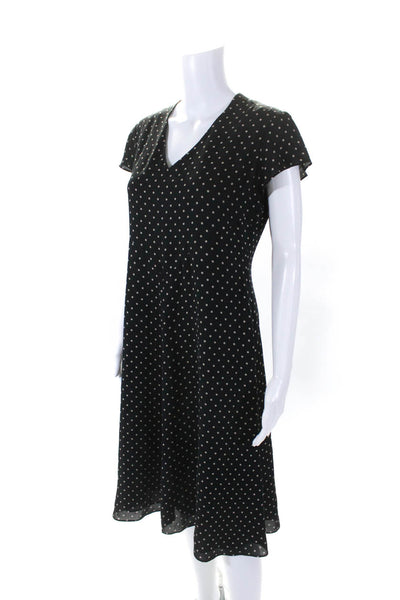 Lauren Ralph Lauren Women's Short Sleeves A-Line Polka Dot Midi Dress Size 8