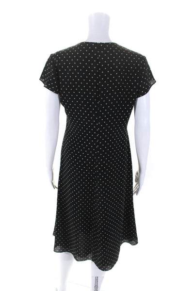 Lauren Ralph Lauren Women's Short Sleeves A-Line Polka Dot Midi Dress Size 8