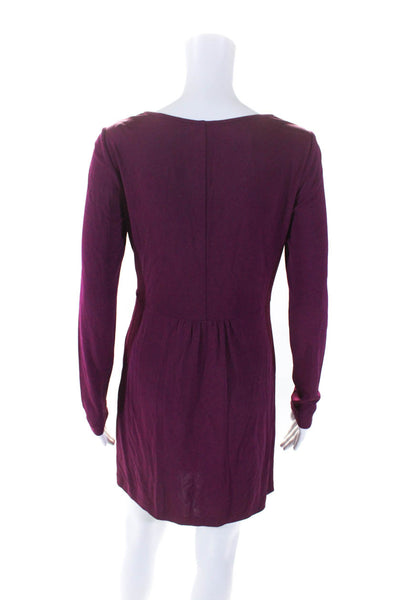 Ali Ro Women's Cowl Neck Long Sleeves Cinch Mini Dress Purple Size 4