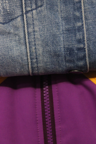 Appaman Obermeyer Girls Blue Multi Striped Long Sleeve Denim Jeans Size 7 XS lot