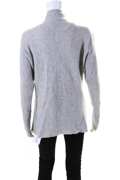 Tahari Womens Cashmere Long Sleeves Wrap Sweater Heather Gray Size Medium