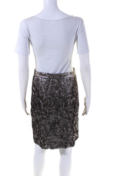 Michael Kors Women's  Line Zip Closure A-Line Mini Skirt Silver Size 6