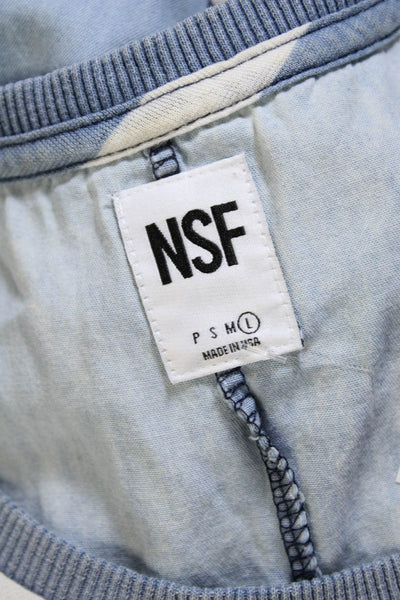 NSF Womens Sleeveless Scoop Neck Striped Shift Dress Blue White Size Large