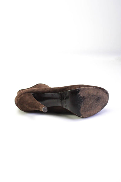 Pedro Garcia Womens Stiletto Heel Ankle Boots Dark Brown Suede Size 40 10
