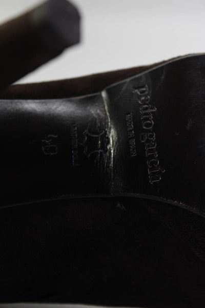 Pedro Garcia Womens Stiletto Heel Ankle Boots Dark Brown Suede Size 40 10