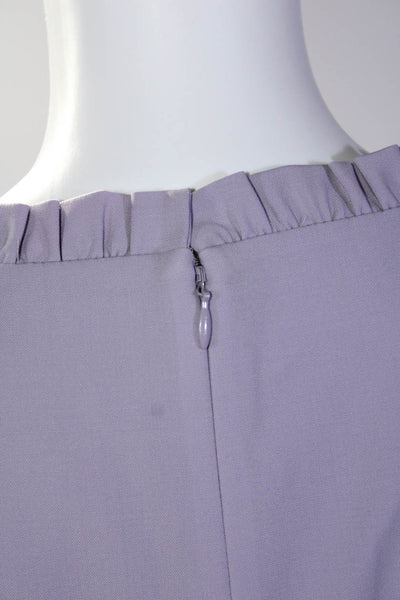 J Crew Womens Wool Ruffled Trim Knee Length Sheath Dress Lavender Purple Size 6
