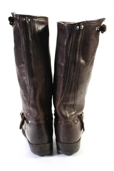 Golden Goose Deluxe Brand Womens Brown Leather Braided Buckle Midi Boots Size 9