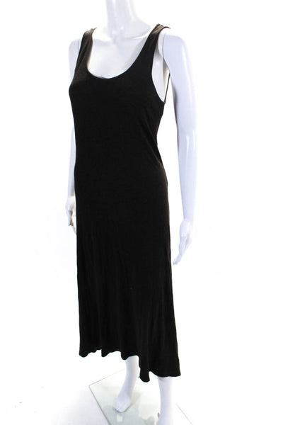 Eileen Fisher Womens Sleeveless Scoop Neck Knit Long Dress Brown Size Small