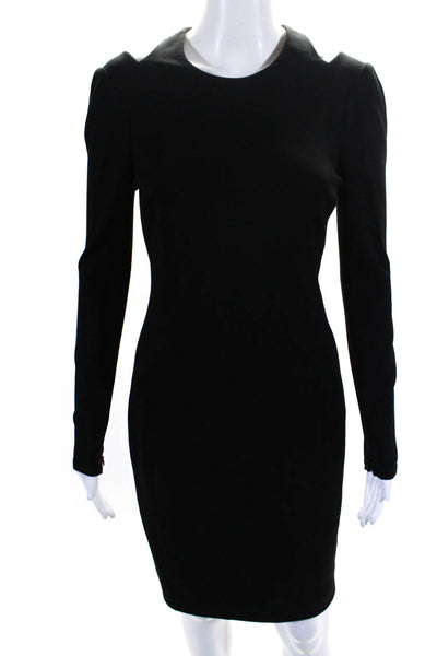 Jason Wu Women Cold Shoulder Cutout Long Sleeve Jersey Sheath Dress Black Size 4