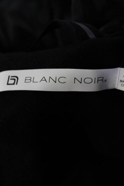 Blanc Noir Mens Leather Contrast Tie Drawstring Jacket Black Size Extra Large