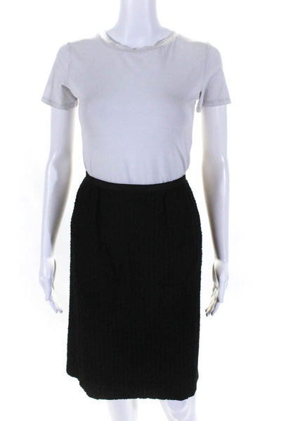 Nina Ricci Womens Woven Tweed Knee Length Pencil Skirt Black Size IT 40