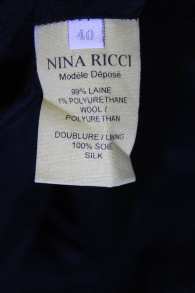 Nina Ricci Womens Woven Tweed Knee Length Pencil Skirt Black Size IT 40