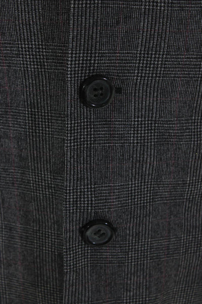 Dolce & Gabbana Mens Plaid Three Button Blazer Jacket Black Wool Size EUR 50