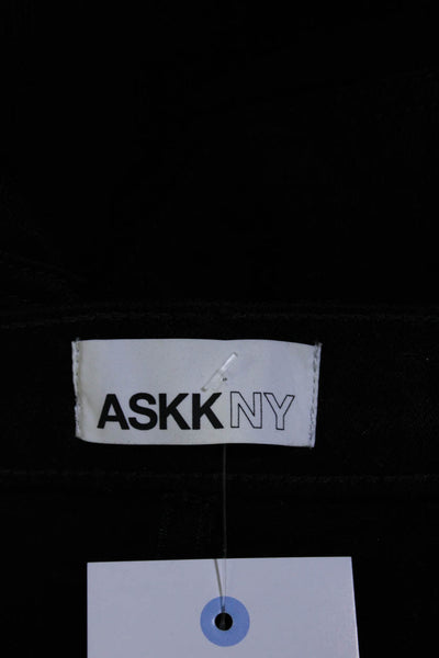 Askk NY Womens Black High Rise Distress Baggy Straight Leg Jeans Size 24