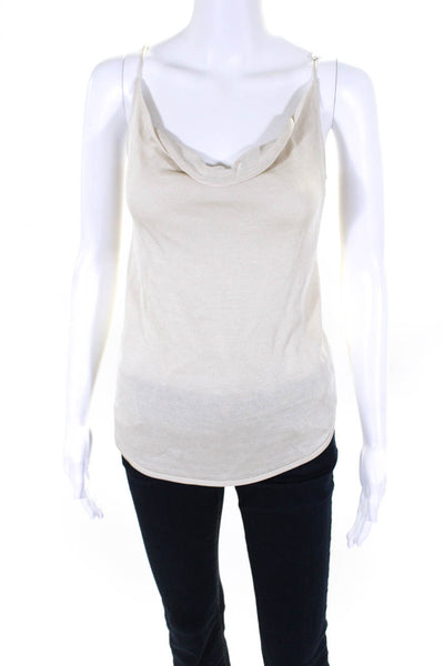 Cinq A Sept Womens Spaghetti Strap Scoop Neck Knit Tank Top White Size Medium