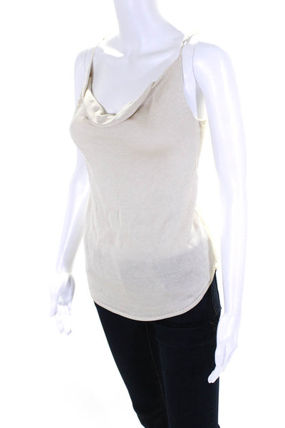 Cinq A Sept Womens Spaghetti Strap Scoop Neck Knit Tank Top White Size Medium