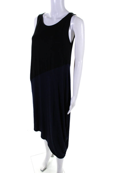 Eileen Fisher Womens Jersey Knit Two Tone Sleeveless Shift Dress Black Size XS