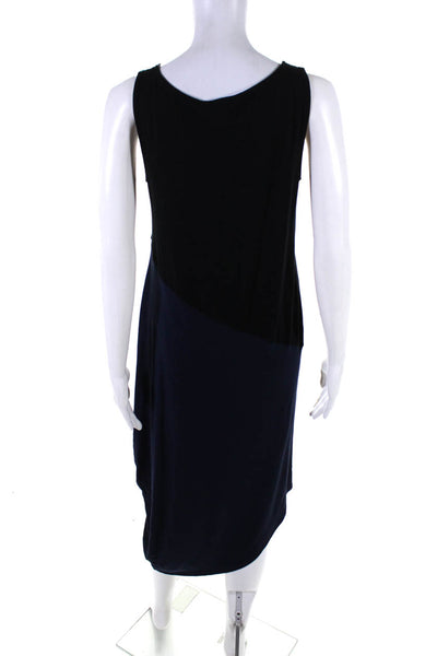 Eileen Fisher Womens Jersey Knit Two Tone Sleeveless Shift Dress Black Size XS