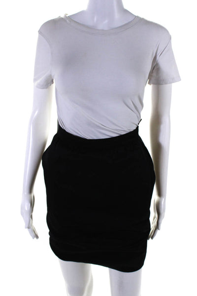 Ungaro Womens Lined Wool Knee Length Pencil Skirt Black Size 4