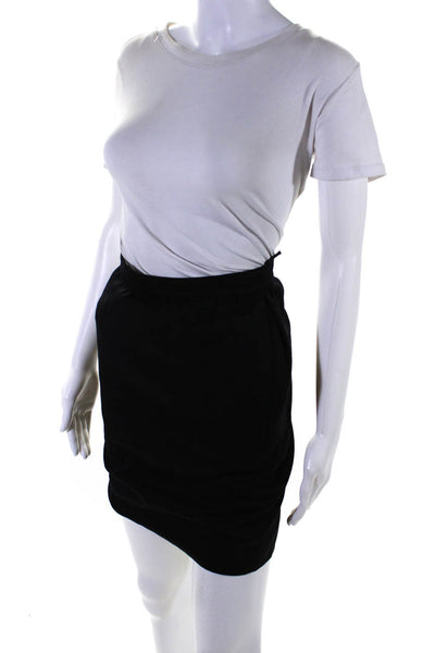 Ungaro Womens Lined Wool Knee Length Pencil Skirt Black Size 4