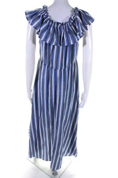 Ble Resort Collection Womens Off Shoulder Striped Cover Up Blue White One Size