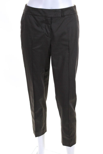 Akris Punto Womens Mid Rise Sateen Skinny Dress Pants Brown Size 4