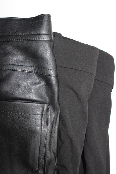 Zara Womens Black Faux Leather Zip Detail Skinny Leg Pants Size S XS Lot 3