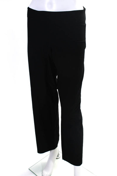 Eileen Fisher Womens Elastic Waistband High Rise Straight Leg Pants Black PL