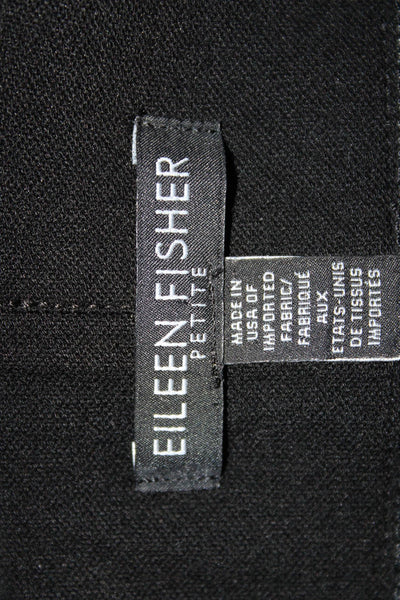 Eileen Fisher Womens Elastic Waistband High Rise Straight Leg Pants Black PL