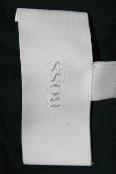 Boss Hugo Boss Womens Back Zip Short Sleeve V Neck Sheath Dress Green Size 6