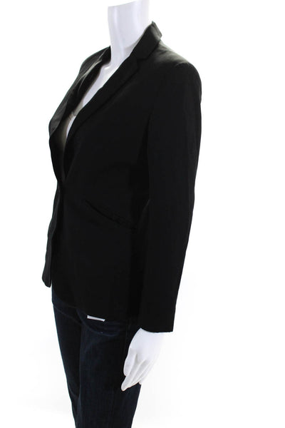 Reiss Womens Single Button Larke Blazer Jacket Black Wool Blend Size 4