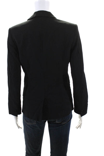 Reiss Womens Single Button Larke Blazer Jacket Black Wool Blend Size 4