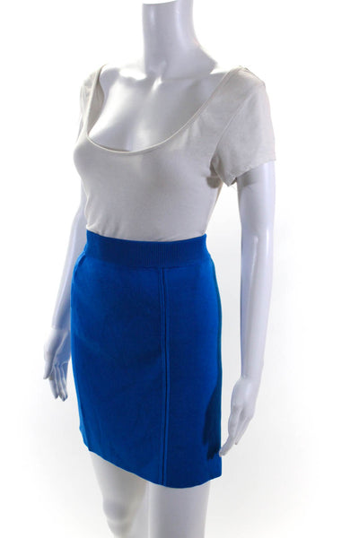 DKNY Womens Stretch Knit Pull On Mini Skirt Candy Blue Size Small