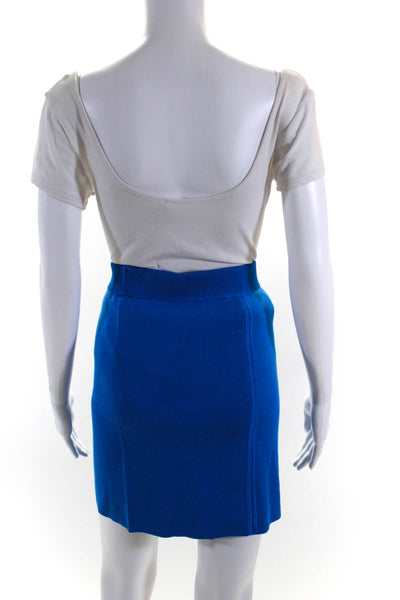 DKNY Womens Stretch Knit Pull On Mini Skirt Candy Blue Size Small