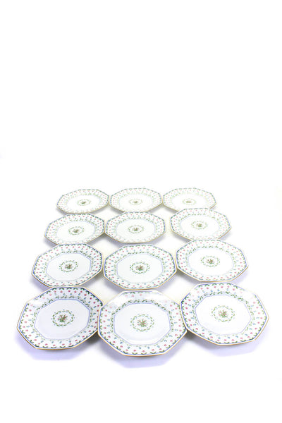 Ceralene Raynaud Adults Layfayette Octagonal Floral Luncheon Plate Set White 12