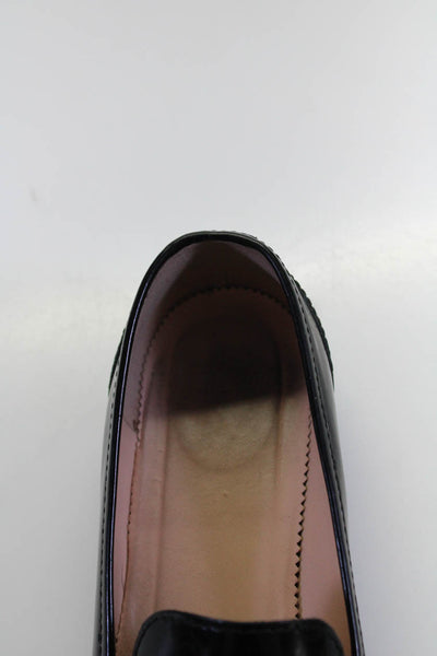 J Crew Womens Solid Black Flat Slip On Loafer Shoes Size 7