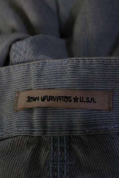 John Varvatos Star USA Mens Striped Raw Hem Shorts Gray Cotton Size 36