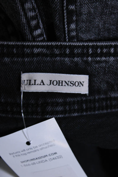 Ulla Johnson Womens Cotton Belted 4 Pocket High-Rise Tapered Jeans Gray Size 2