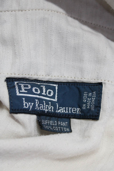 Polo Ralph Lauren Mens Straight Leg Suffield Khaki Pants Beige Cotton Size 35X32