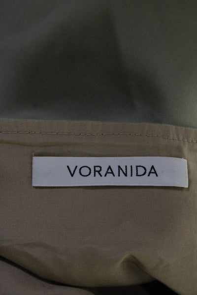 Voranida Womens Trumpet Midi Skirt Khaki Beige Green Cotton Size Medium