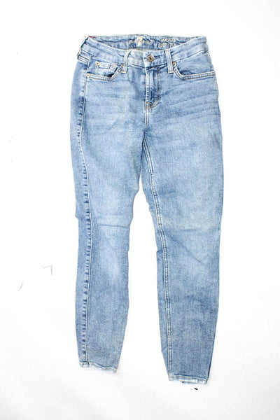 J Crew For All Mankind Womens High Rise Skinny Jeans Blue Size 25 Lot 2