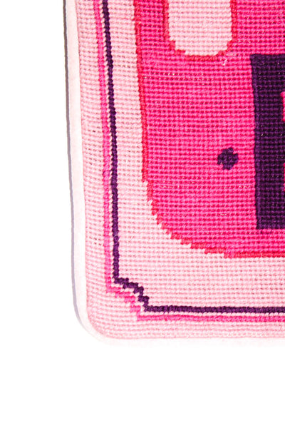 Jonathan Alder Unisex Adults Wool Blend Elephant Needlepoint Pillowcase Pink