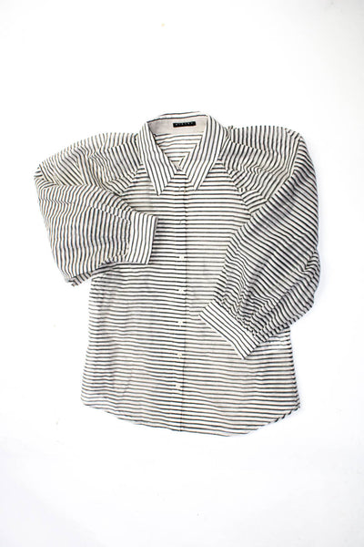 DKNY Sisley Womens Sweater Button Down Shirt Black White Size Small Lot 2