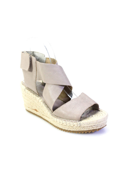 Eileen Fisher Womens Wedge Heel Platform Ankle Strap Espadrilles Brown Size 7