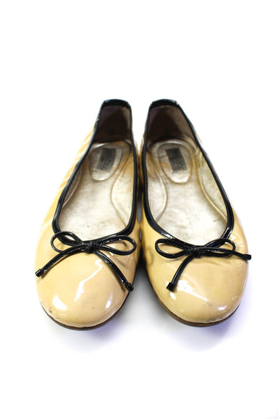 Jimmy Choo Womens Beige Bow Front Slip On Ballet Flats Shoes Size 12