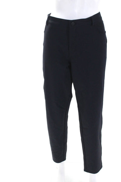 Lafayette 148 New York Womens Navy Blue High Rise Straight Leg Pants Size 36