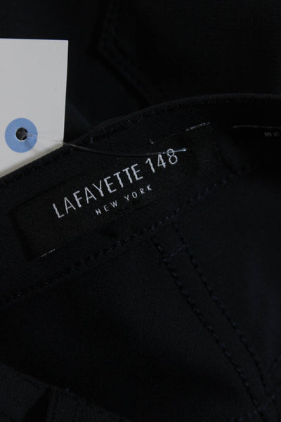 Lafayette 148 New York Womens Navy Blue High Rise Straight Leg Pants Size 36