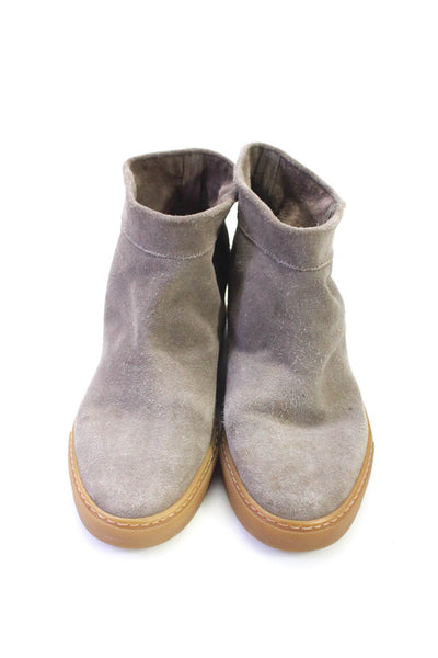 Woman by Common Projects Womens Taupe Suede Wedge Heels Ankle Boots Shoes Size12