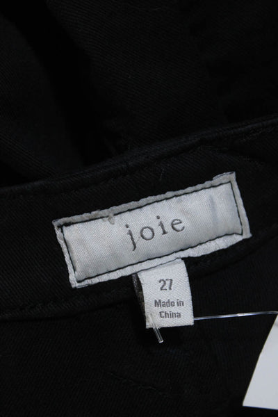 Joie Womens Cotton Blend Zipper Hem Mid-Rise Skinny Pants Black Size 27