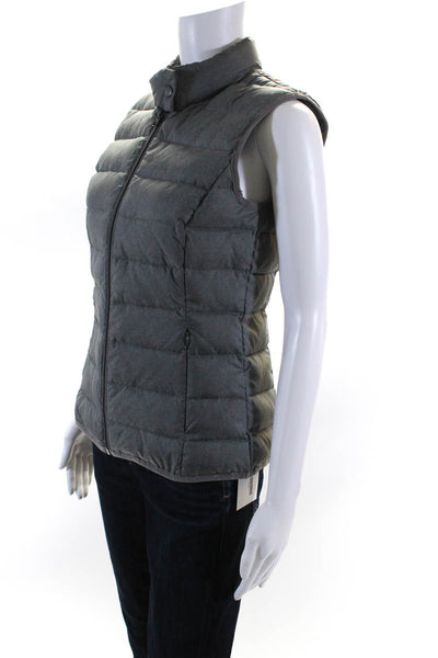 J. Mclaughlin Womens Front Zip Mock Neck Down Quilted Vest Jacket Gray Size XS